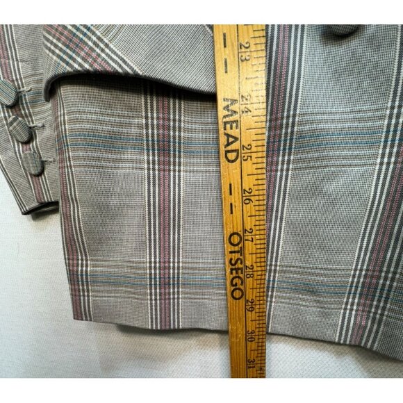 Cabi Plaid Double-Breasted Blazer Size 8 Womens Cotton & Polyester Blend Checker - Picture 6 of 11
